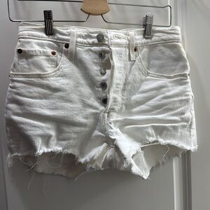Levi’s white shorts